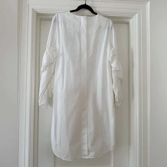 COS White Ruffle Sleeve Mini Dress - Picture 8 of 10